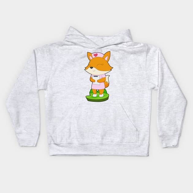 Fox Nurse Notepad Kids Hoodie by Markus Schnabel